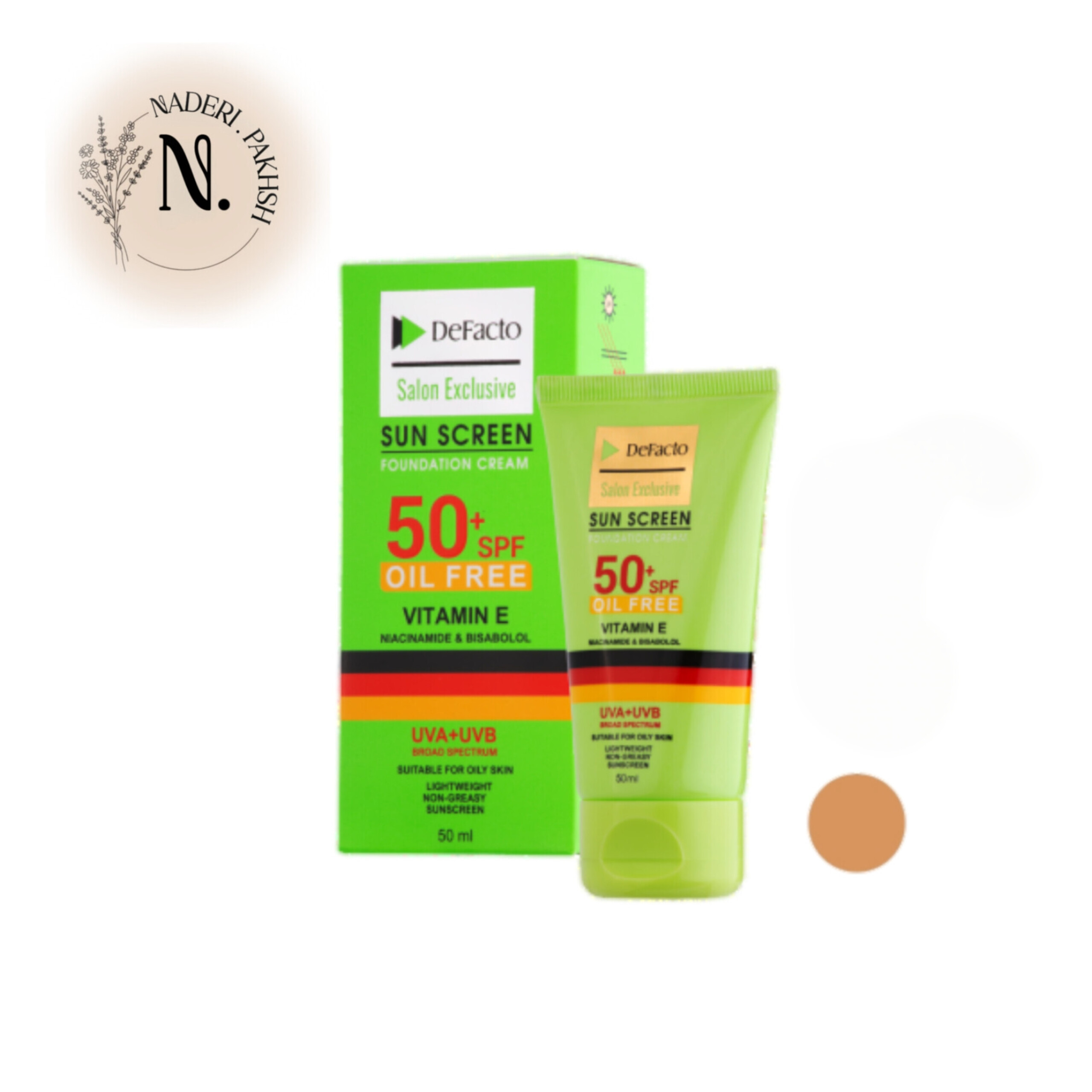 ضد آفتاب رنگی دیفکتو مدل Oil Free با SPF50 مناسب پوست چرب حجم 50 میلی لیتر