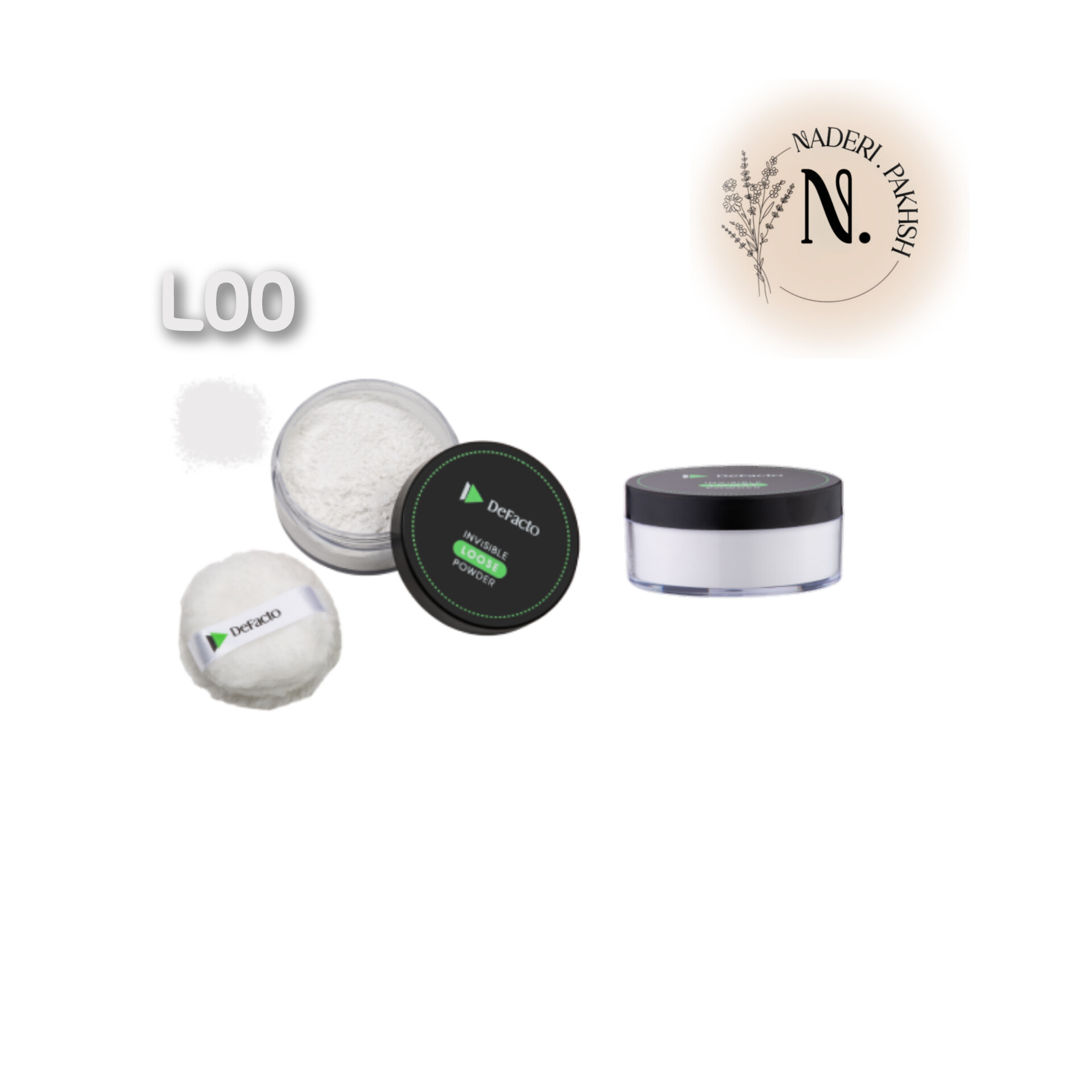 پودر فیکساتور بی رنگ و رنگی دیفکتو مدل Loose اصل