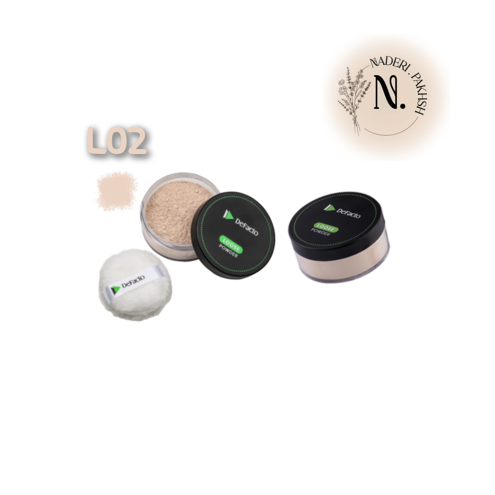 پودر فیکساتور بی رنگ و رنگی دیفکتو مدل Loose اصل
