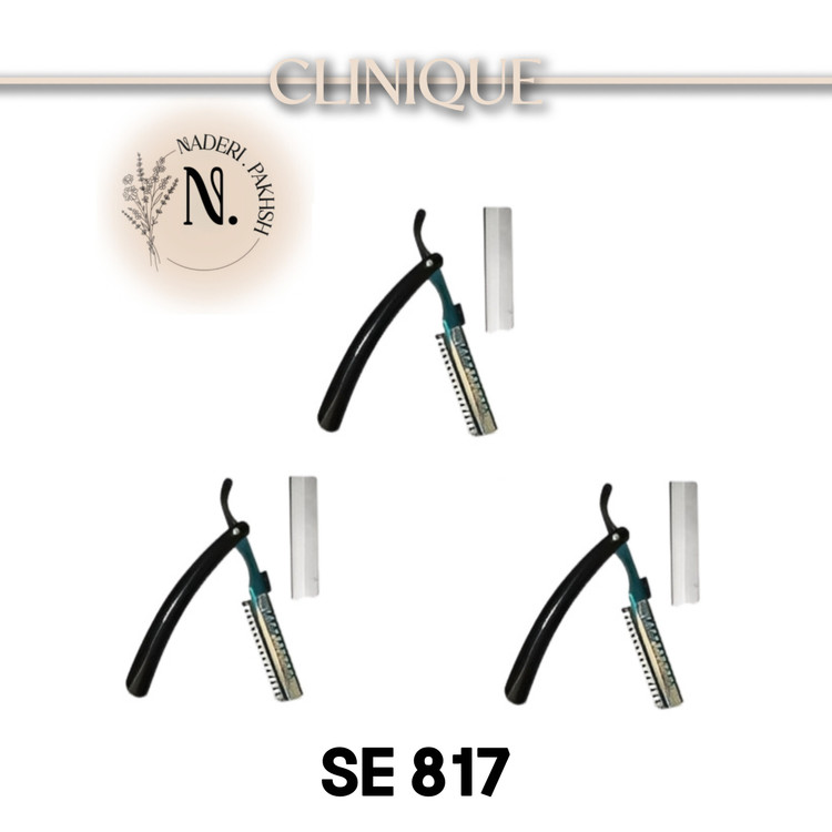 تیغ ابرو تاشو کلینیک مدل SE817 + تیغ اضافه اصل پک سه عددی