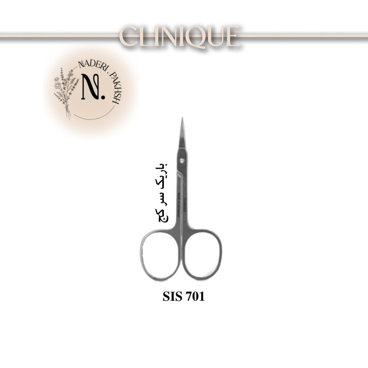 قیچی ابرو کلینیک باریک سر کج SIS 701 اصل